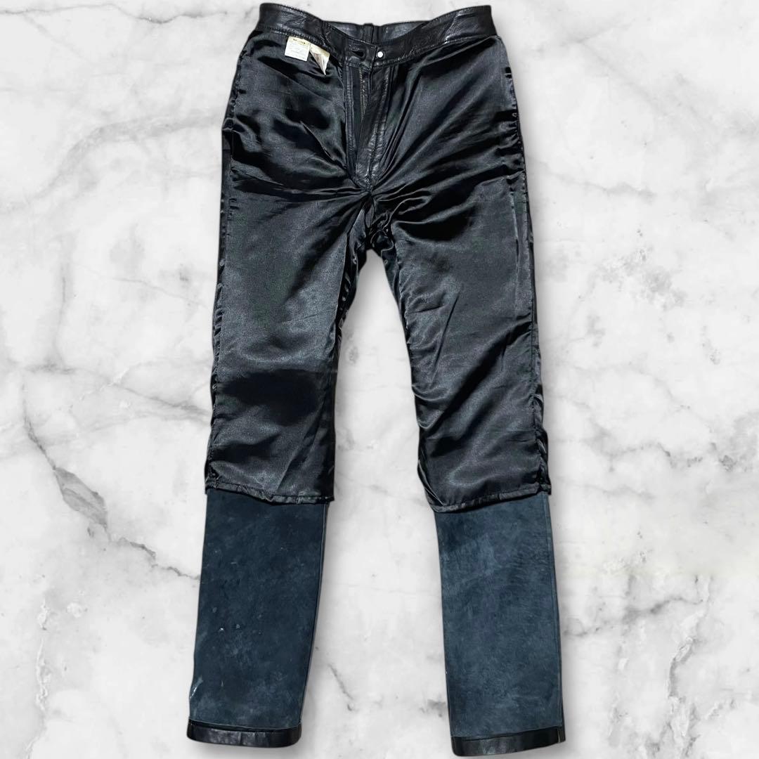 福善商事 羊革 レザーパンツ ブラック size76