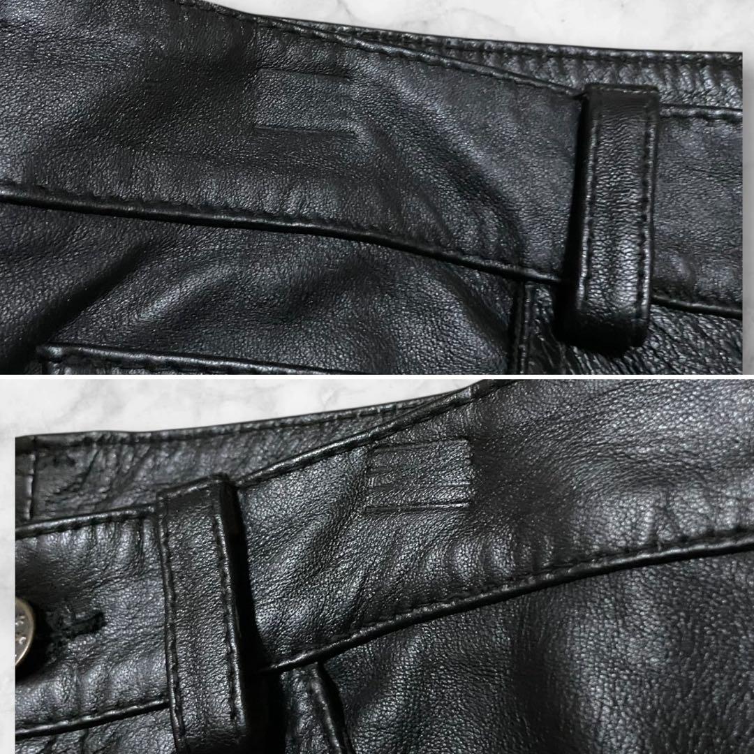 福善商事 羊革 レザーパンツ ブラック size76