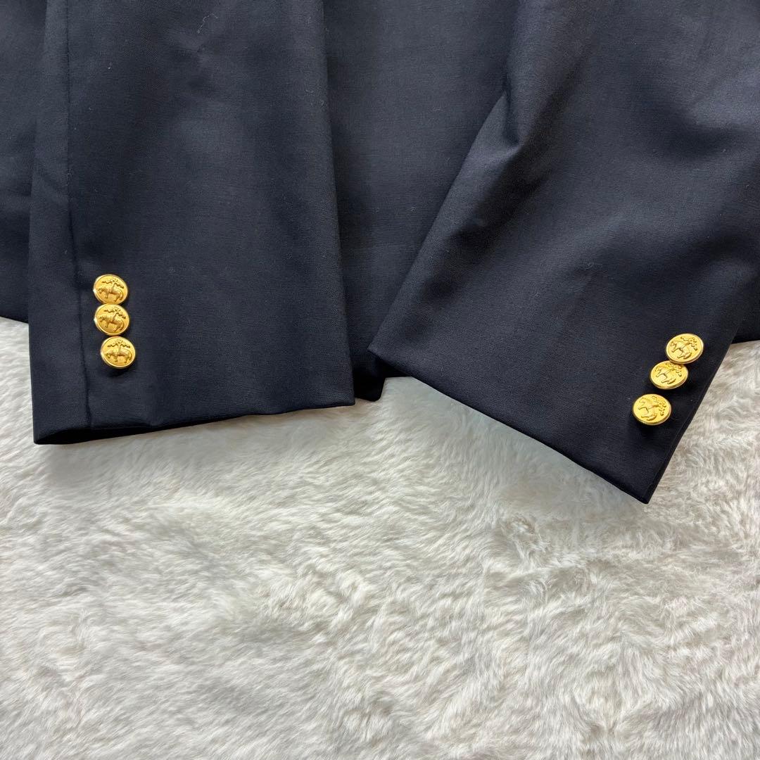 【美品/XL】 ブルックスブラザーズ 紺ブレ 金ボタン ダブル 6釦/刻印　背抜