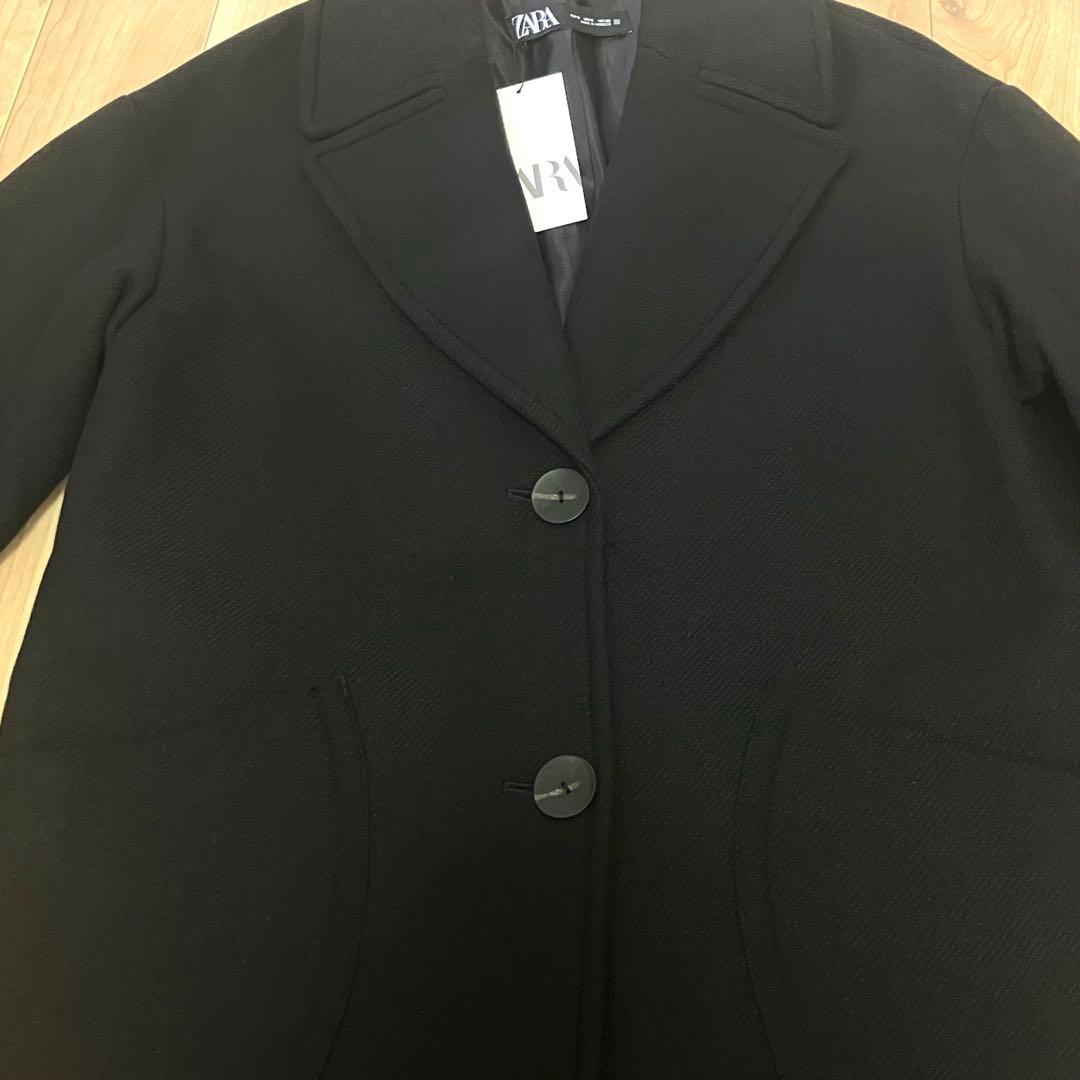 【最終値下げ】ZARA ロングコート ブラック S ウール混 レディース
