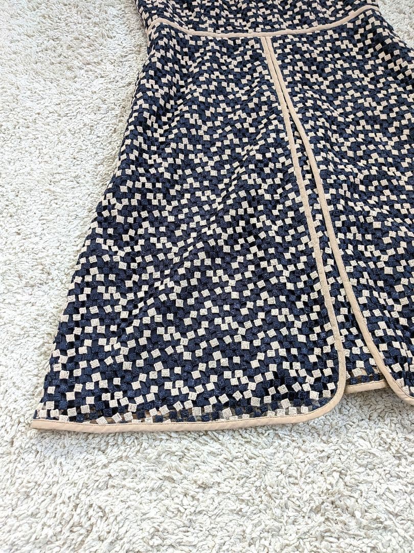 美品！エポカ ノースリーブワンピース 刺繍 カットワークワンピ 40