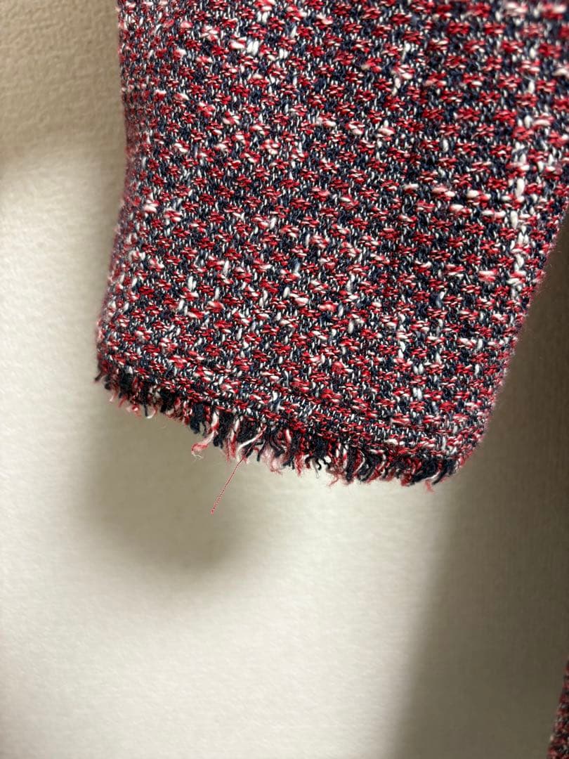 極美品　Theory　ビヴァリー ミックス ツイード 　ノーカラーコート　XL