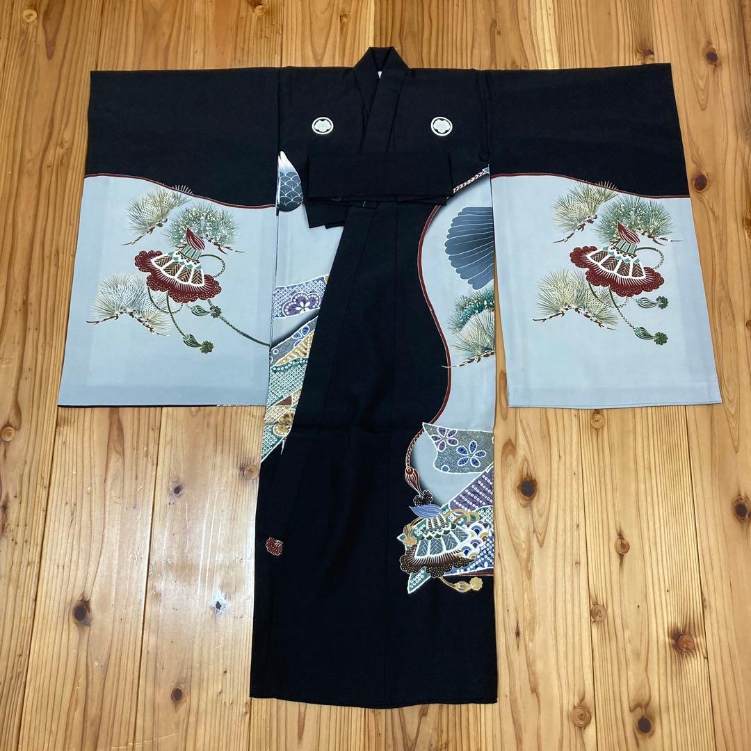 ✴︎こ✴︎ 【美品】お宮参り　祝い着　掛け着　男児　紋付　鷹　日本製