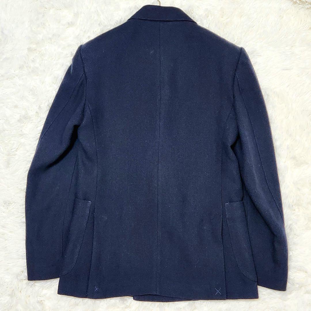 ZARA ザラ ダブル ブレザー 紺ブレ 銀ボタン リネン ブレンド 春夏