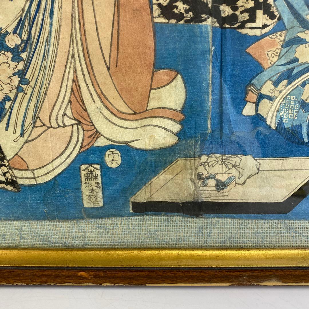 豊國　江戸期　美人画　版画　東さ8-0321①