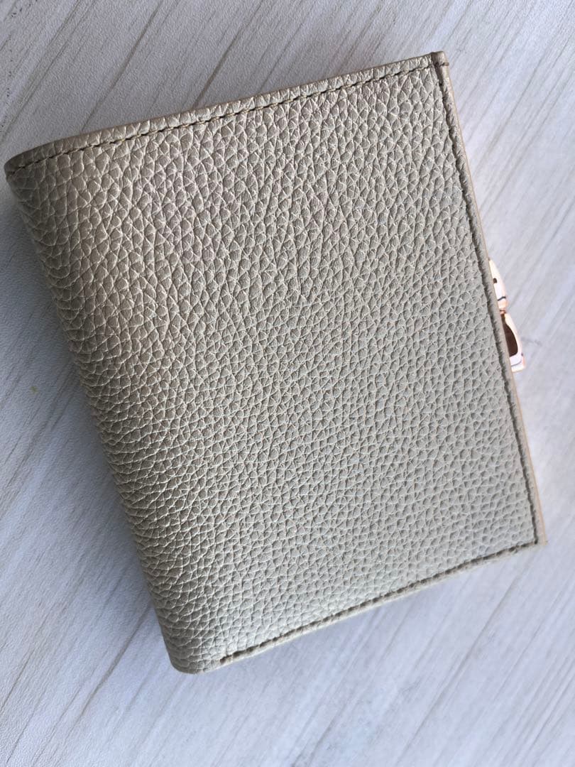 皇居財布　ゴールド レザー 二つ折り財布
