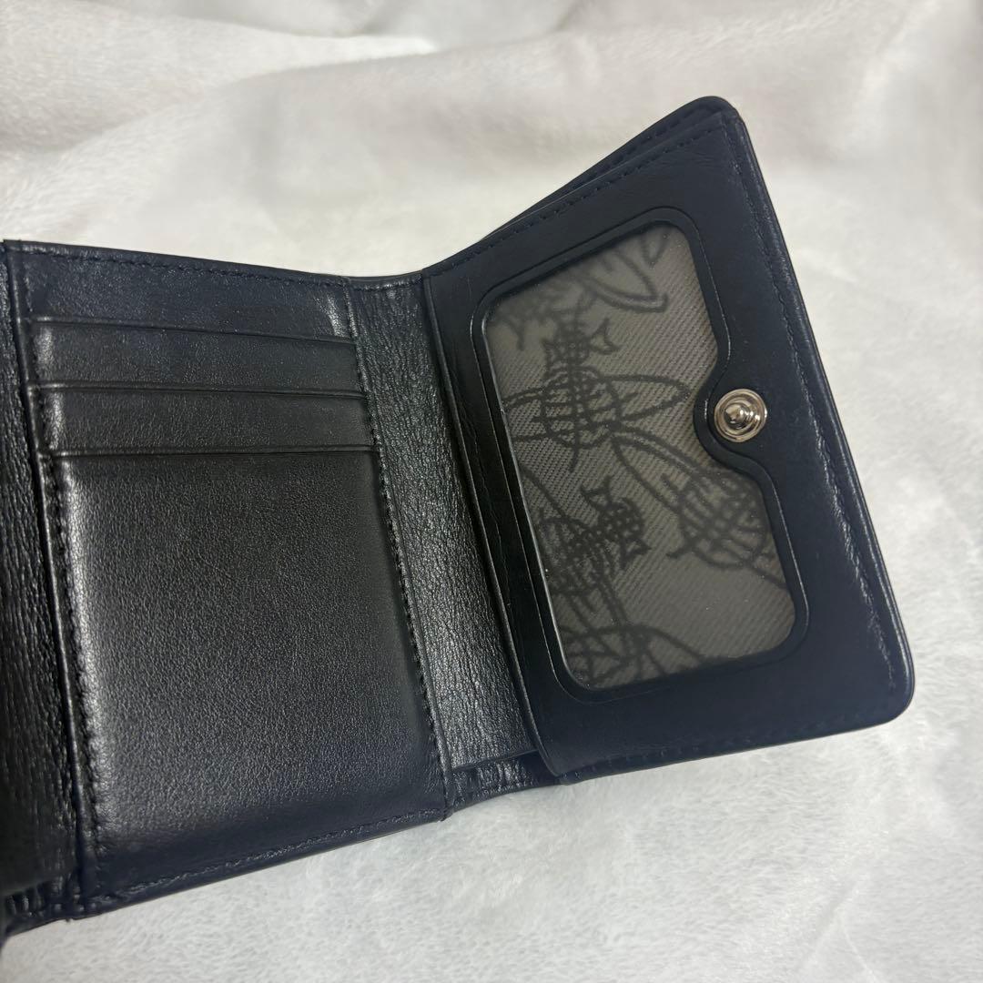 【Vivienne Westwood】三つ折り財布 エンボス加工×ブラック