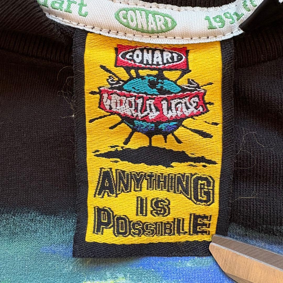 90s CONART コナート グラフィック Tシャツ ブラック ビンテージ