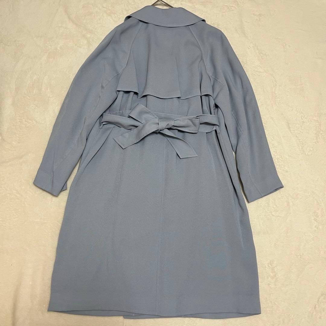 【美品】自由区　トロトレンチコート　サイズ38水色　定価64,900円