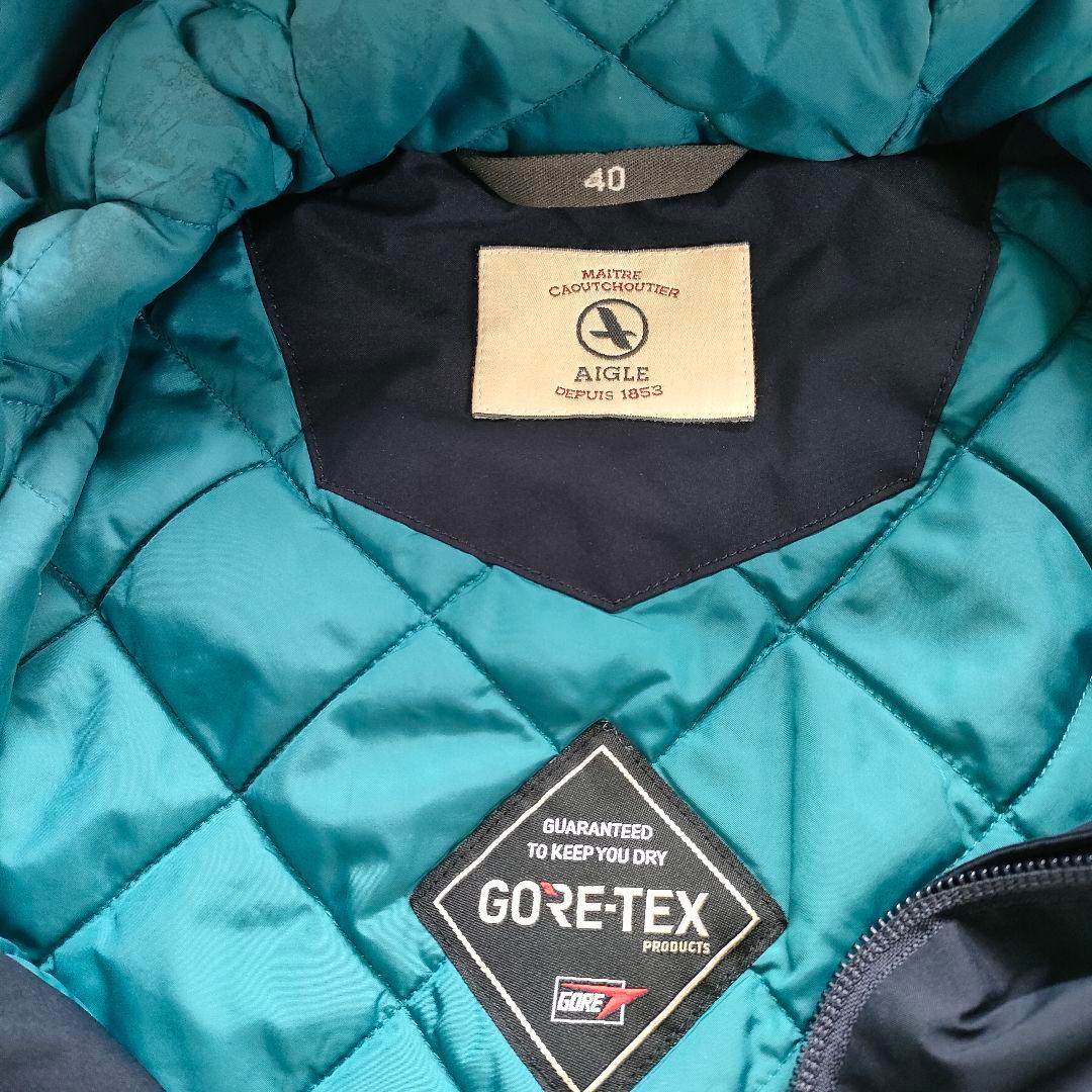 【収納袋付】AIGLE エーグル ゴアテックス ジャケット キルティング M