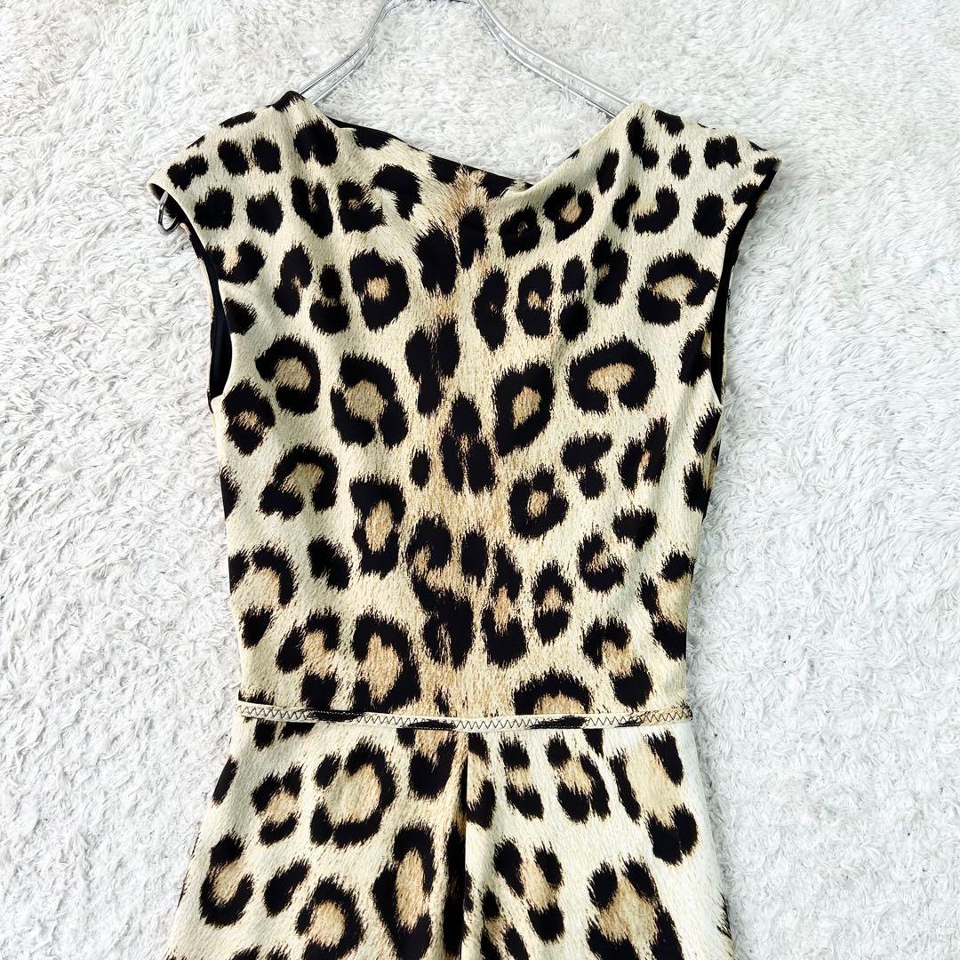 Roberto Cavalli レオパード ワンピース M カシュクール ドレス