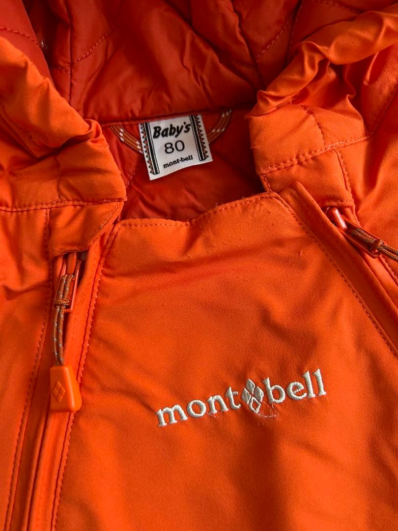 mont-bell 子供用スキーウェア 80 オレンジスノーウェア　コンビウェア