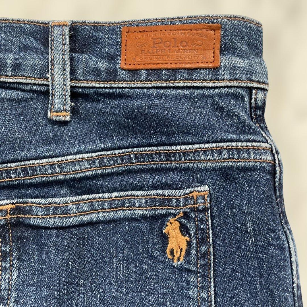 Polo Ralph Lauren ダークブルー フレアデニムパンツS ポロ