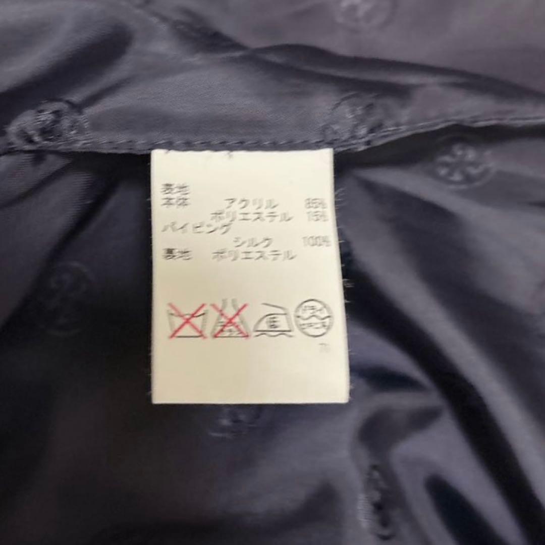✨美品✨トリーバーチ　ツイードコート　ロングコート　コサージュ　ネイビー　M