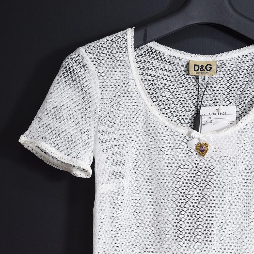 90s ドルチェ&ガッバーナ D&G 宗教 聖母マリアチャーム メッシュTシャツ