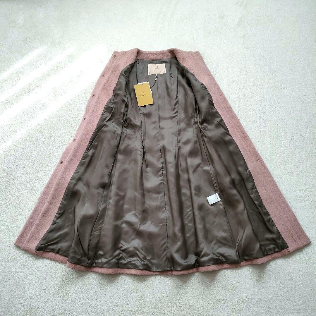 タグ付き シビラ ウールアンゴラアルパカ ロングコート くるみボタン ピンク M
