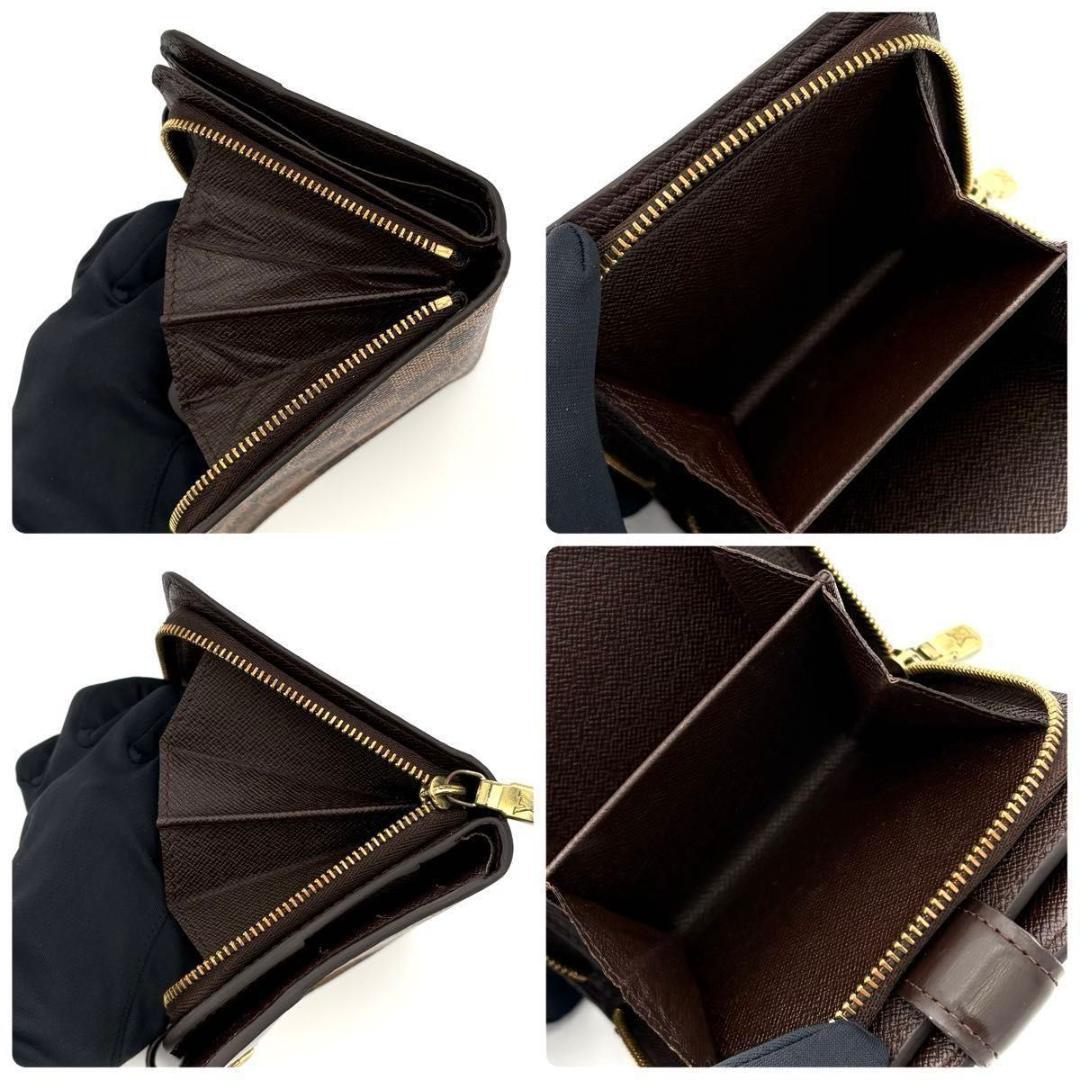 c*i様 ルイヴィトン 折財布 ダミエ エベヌ コンパクトジップ 茶 ブラウン