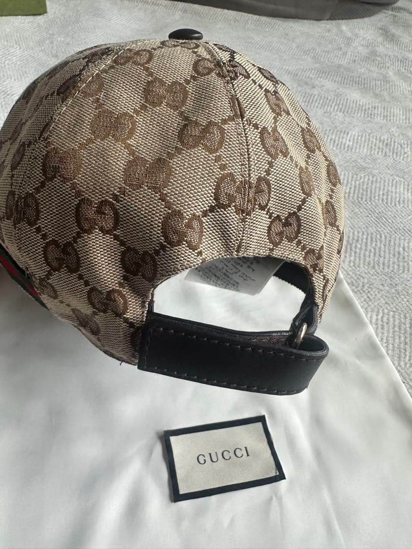 GUCCI ユニセックスGGパターンキャップ ベージュ