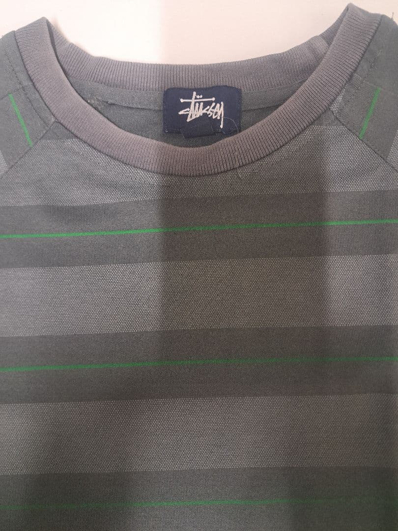 お*読様 90s　STUSSY　ボーダー　ポリコットンT　オールド　ヴィンテージ