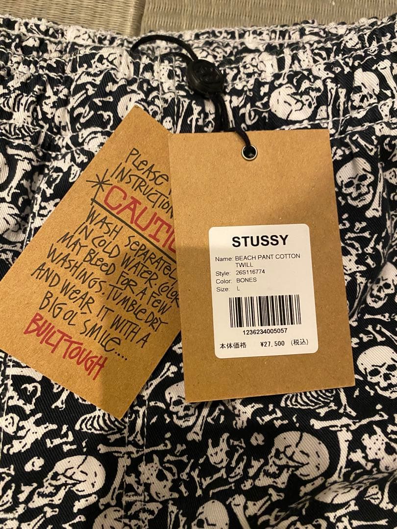 パンツ L STUSSY BEACH PANT COTTON TWILL