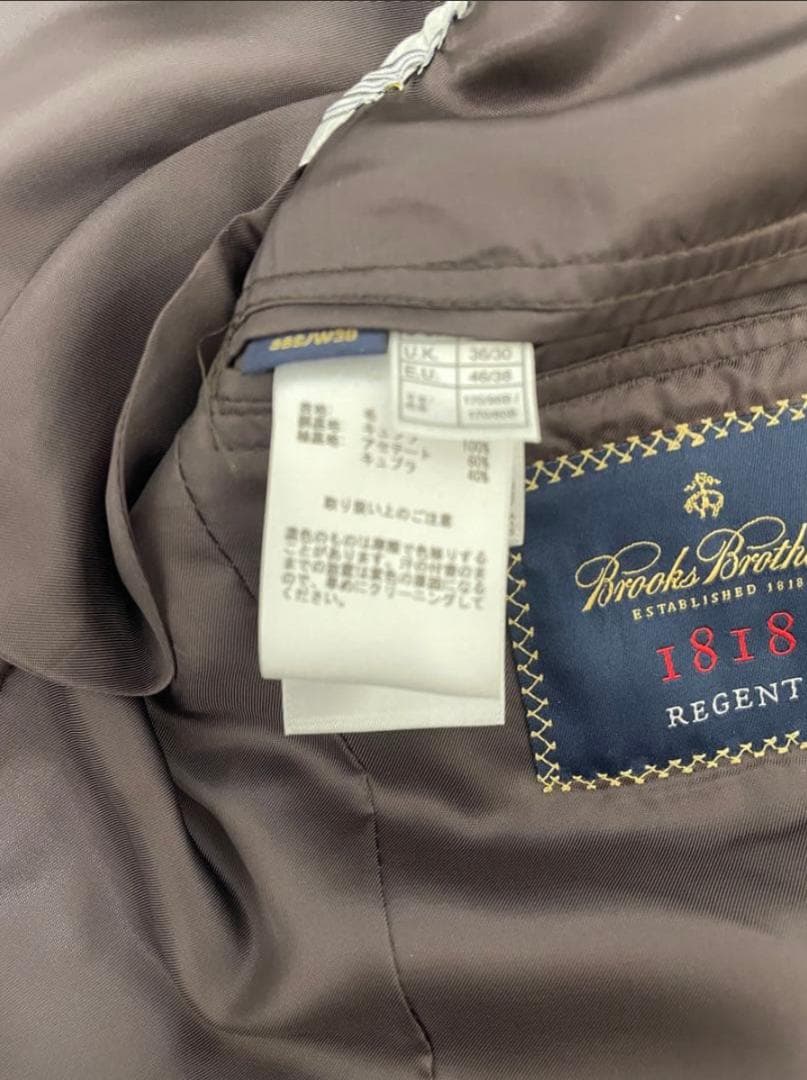 【18a2473f】本切羽ブルックスブラザーズREGENTスーツ36S