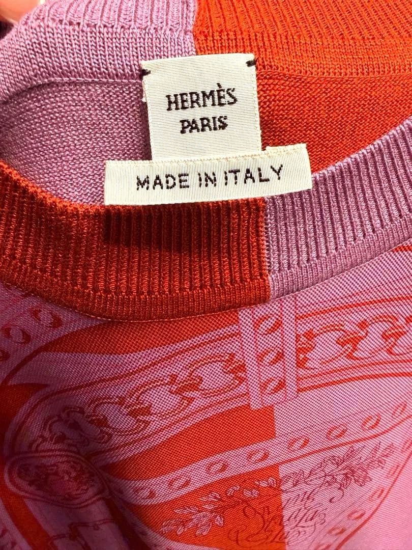 【新品タグ付き】HERMES エルメス シルクニットワンピース　ドレス　 38