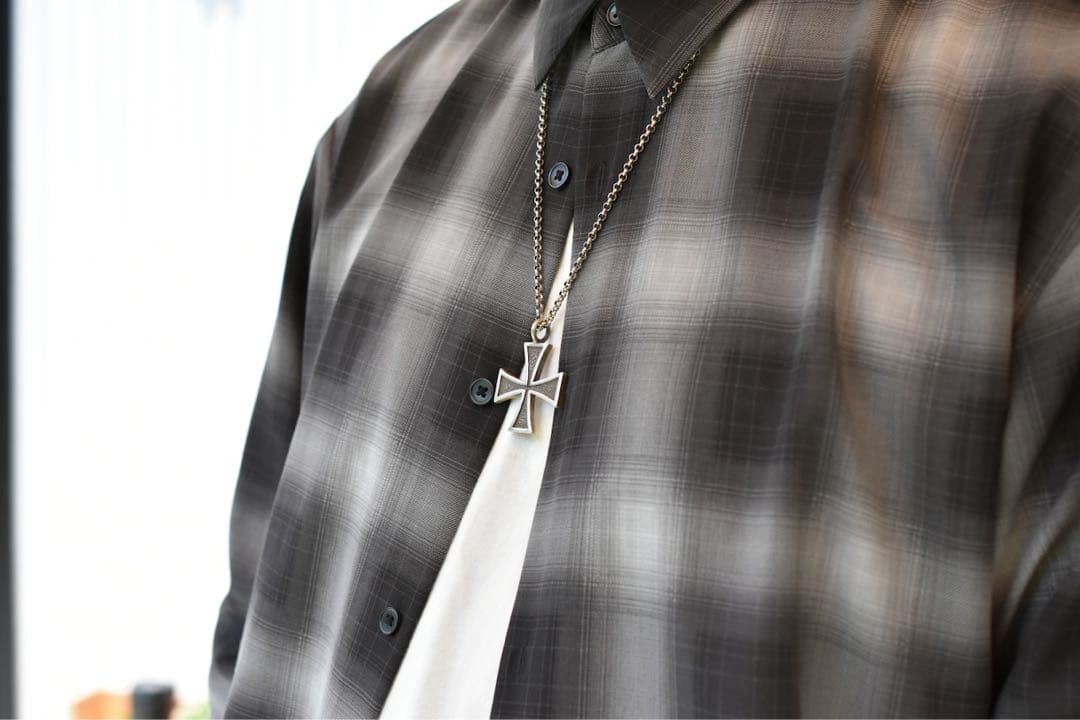Loose_handmade 大判iron cross 逆甲丸チェーン60cm