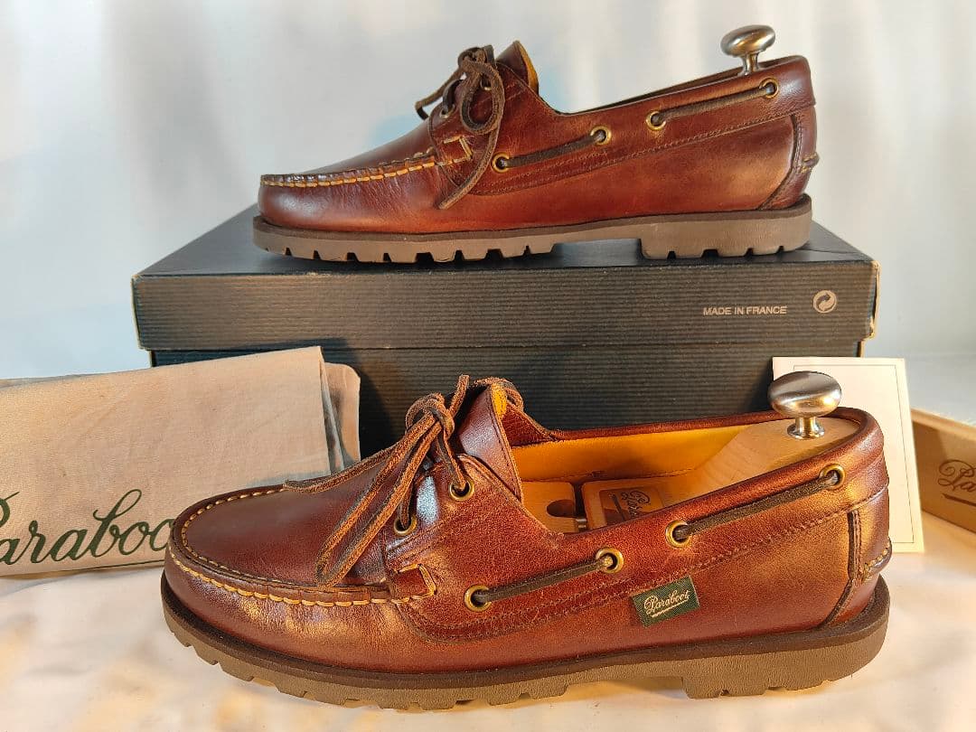 【極美品】PARABOOT　バース 高級革靴　デッキシューズ　フランス製 正規品