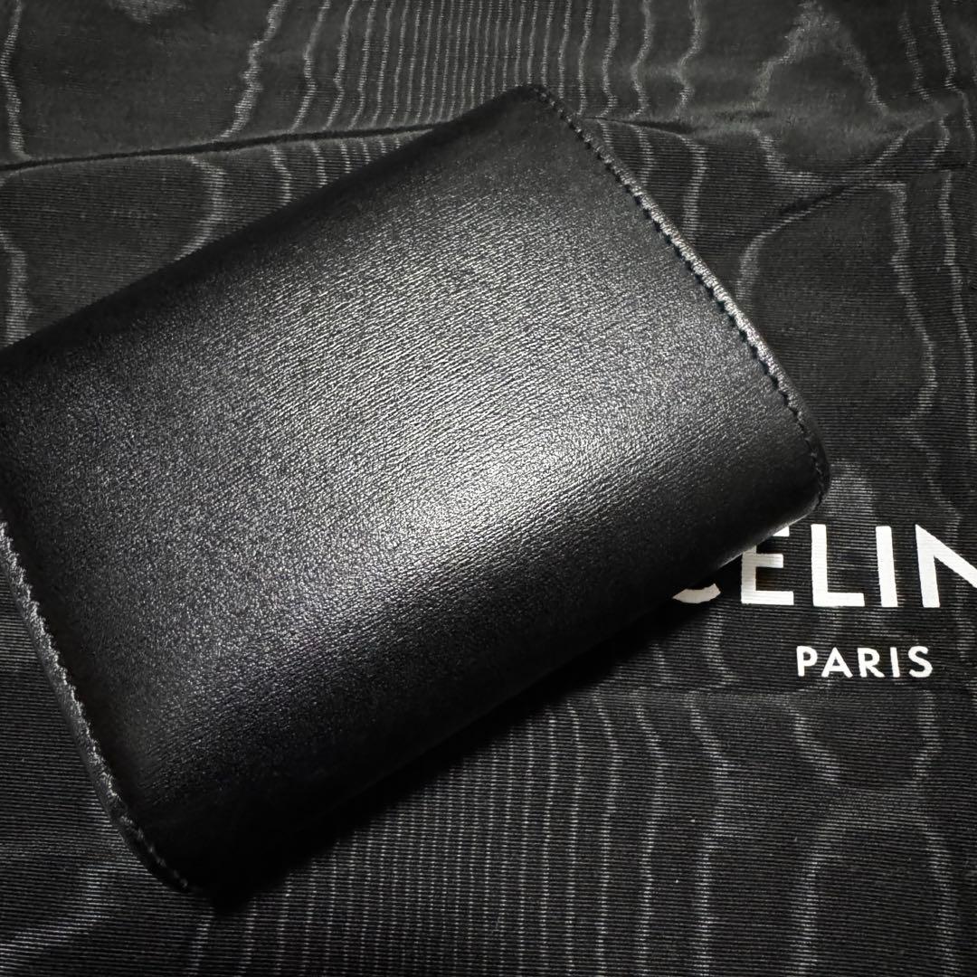 CELINE スモールフラップウォレット　三つ折り財布　トリオンフ　黒