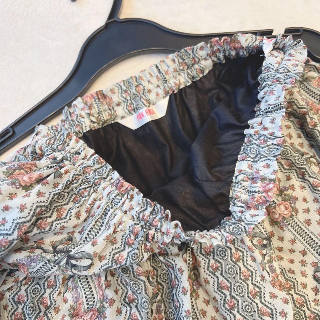 最終値下げ【美品】ピンクハウス　バラレースプリントスカート
