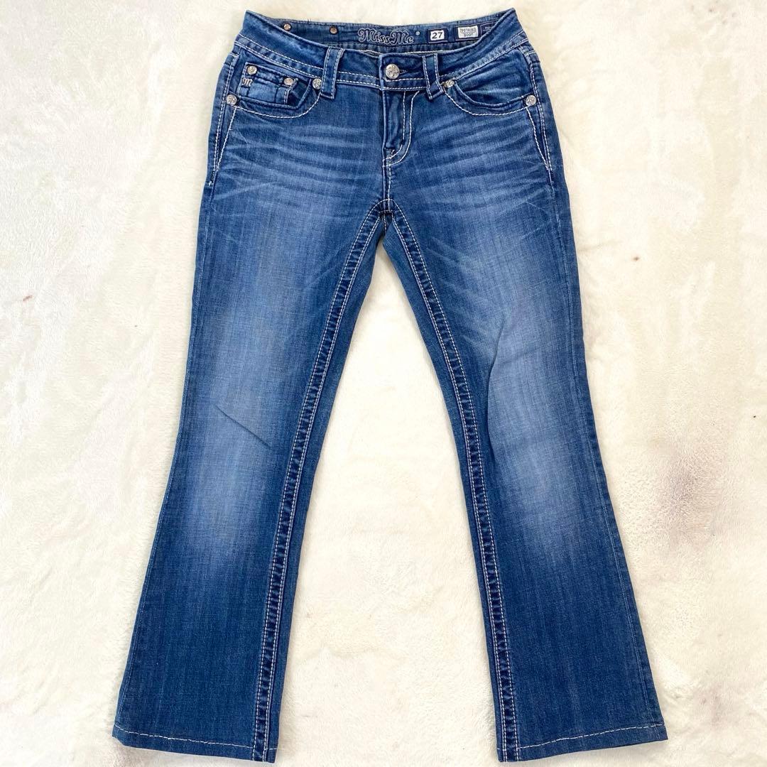 Miss Me ✨美品✨ フレア ブーツカット ビジュースタッズ 27 ロゴ