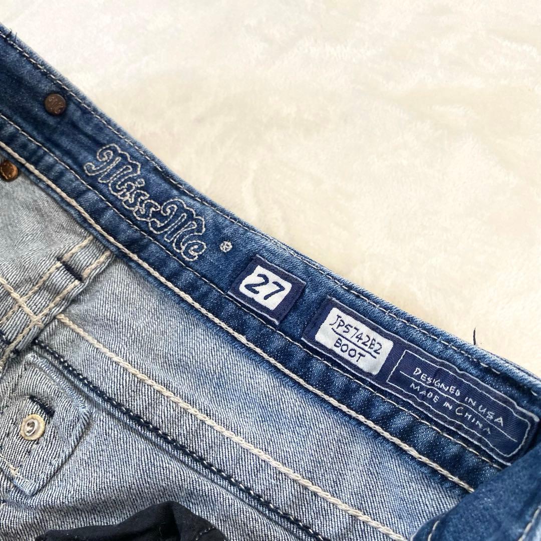 Miss Me ✨美品✨ フレア ブーツカット ビジュースタッズ 27 ロゴ