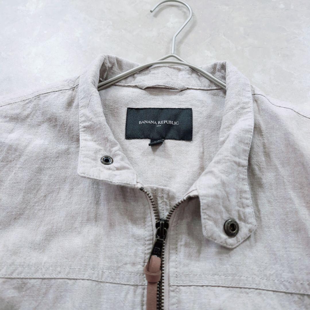 【極美品】短丈　スイングトップ　ベージュ　XL　BANANAREPUBLIC　麻