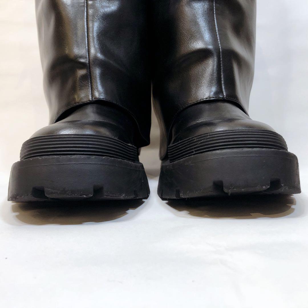 【入手困難】ZARA ニーハイゲートルブーツ 　ロングブーツ　黒