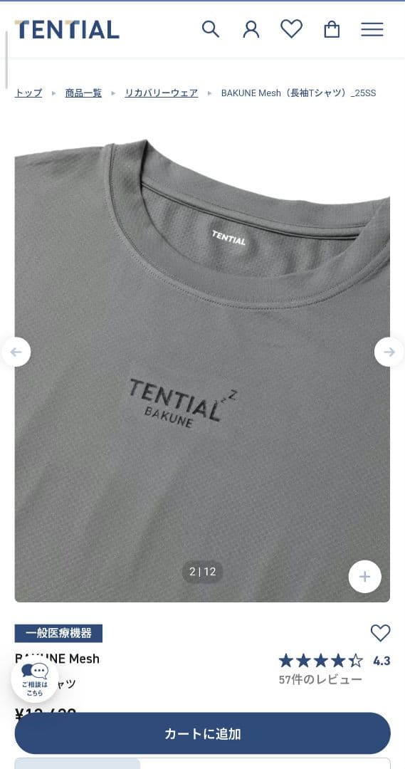 【週末限定値下げ】TENTIAL BAKUNE メッシュ長袖Tシャツ XLサイズ