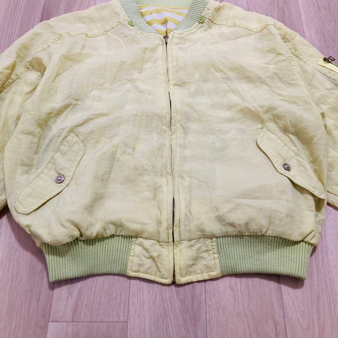 80s WHITE JOOLA ボンバージャケット型ブルゾン M-Lリバーシブル