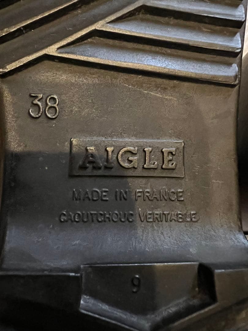 AIGLE ブラック 長靴 バックル付き　サイズ38 24センチ