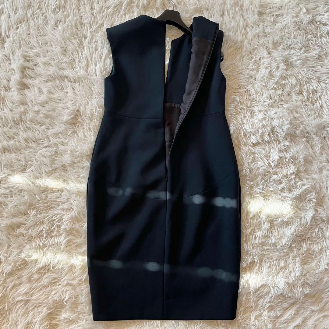 極美品✨ ヨーコチャン ノースリーブスリットラインドレス 近年モデル ネイビー