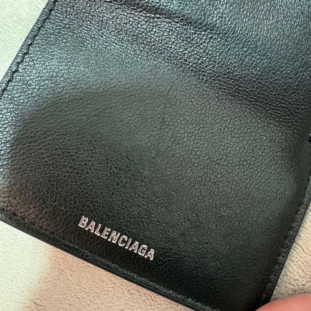 【BALENCIAGA】 チェーン 付き 三つ折り財布