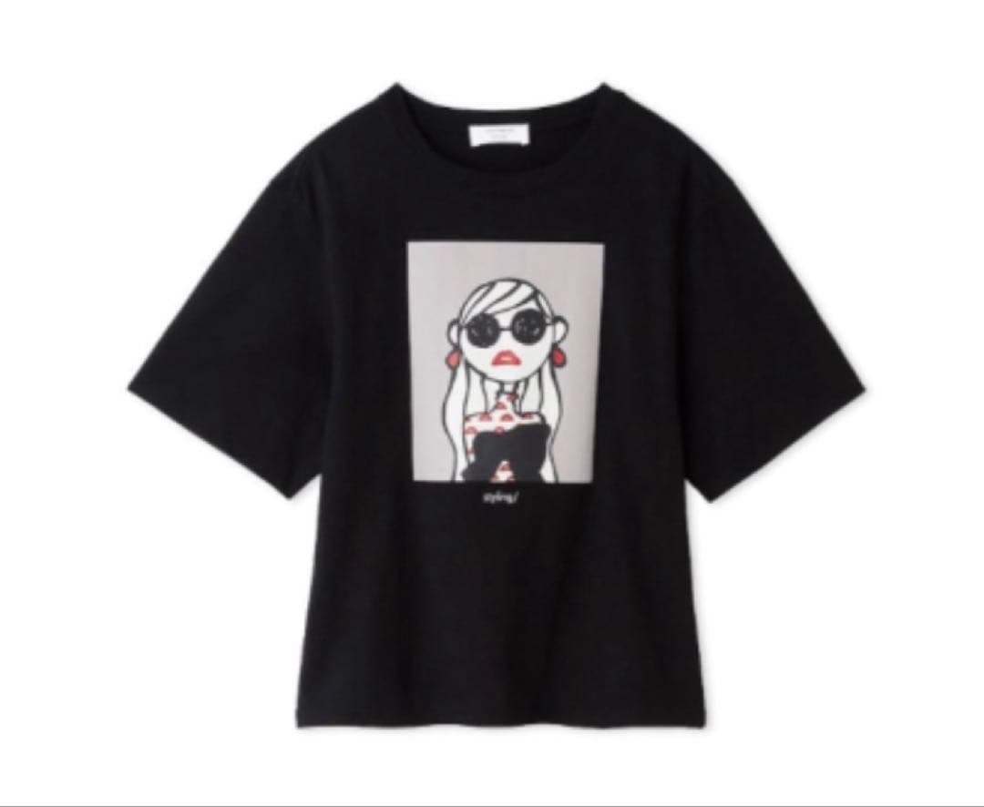 スタイリング　DAICHI MIURA アートプリントTシャツ ブラック