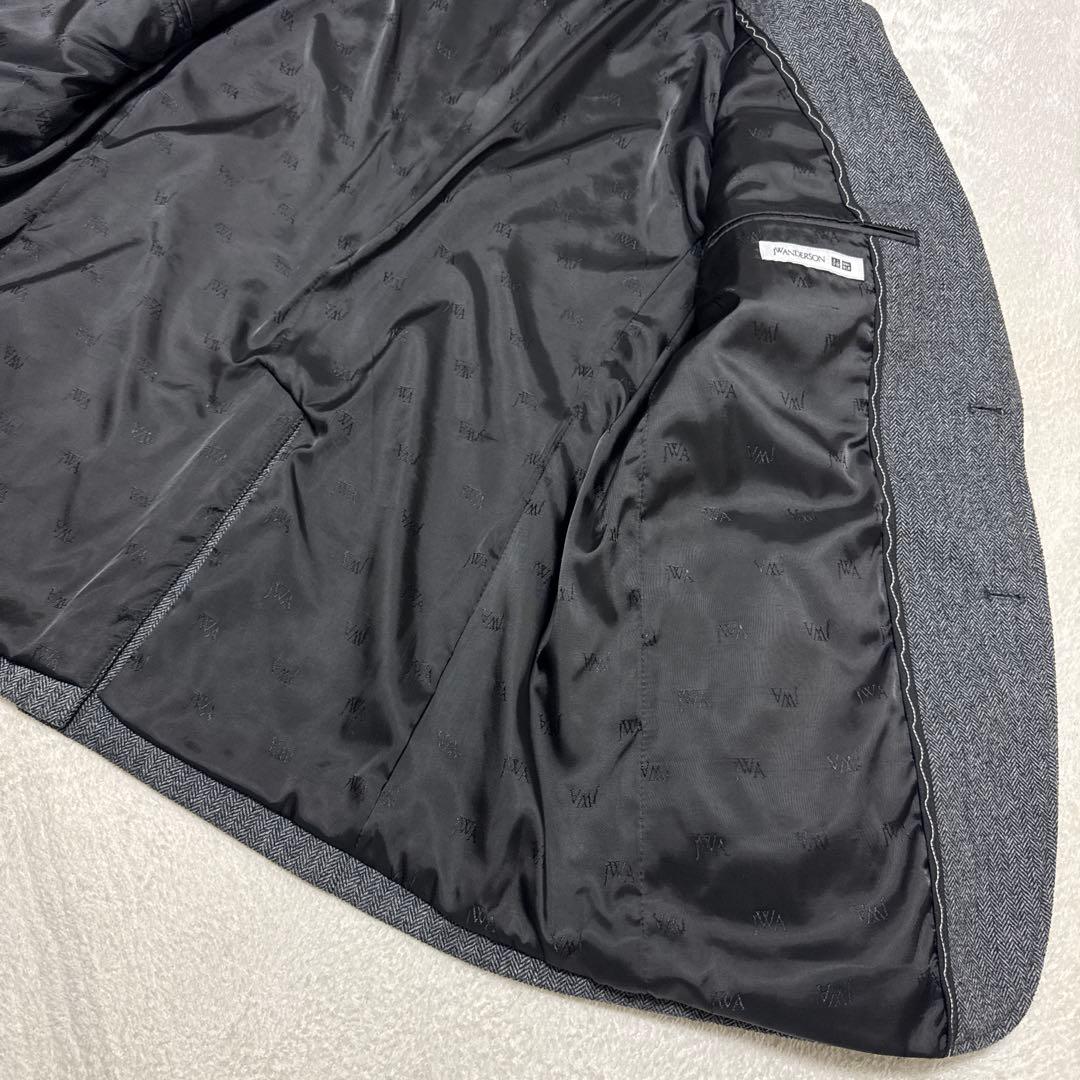 極美品 ユニクロ JWA コラボ テーラードジャケット ヘリンボーンL ウール