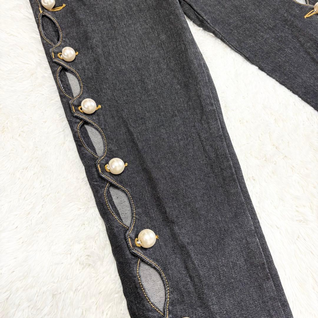 パンツ PAMEO POSE Spiral Pearl Skinny Denim