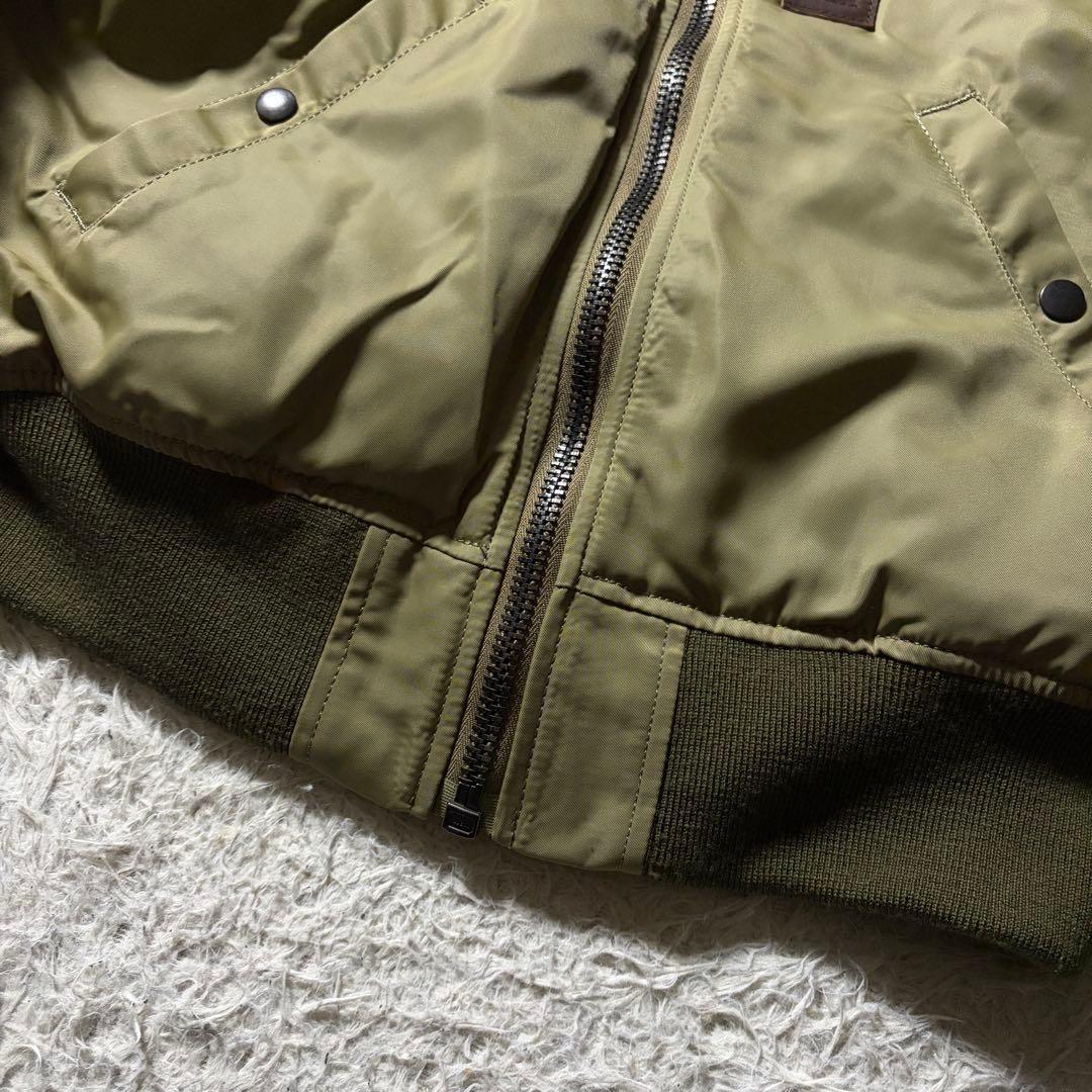 美品/40サイズ✨HOUSTON フライトジャケット　B-15B カーキ　襟ボア