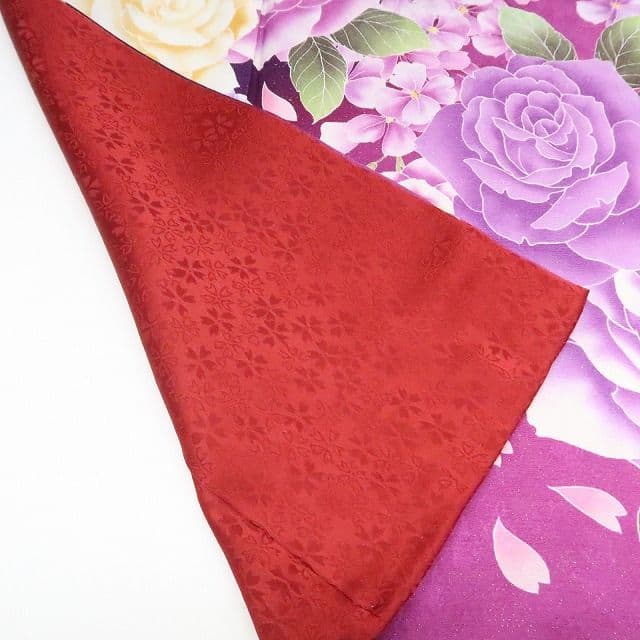 ｍ1954＊美品 正絹 金駒刺繡 薔薇 金通しトールサイズ 成人式 振袖単品