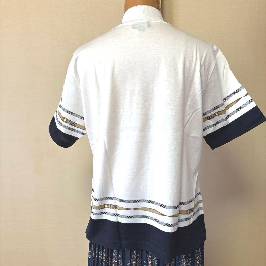 新品バーバリーゴルフ　リボンプリント ハイネック半袖TシャツM〜Lサイズ
