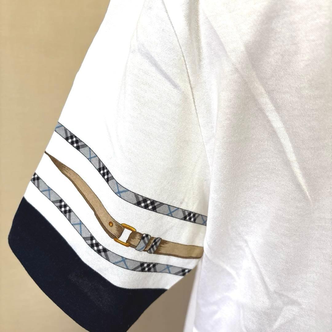 新品バーバリーゴルフ　リボンプリント ハイネック半袖TシャツM〜Lサイズ