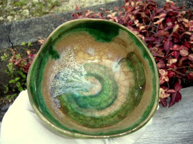 ♥茶碗　織部風　手造り　小鉢　無銘　骨董品