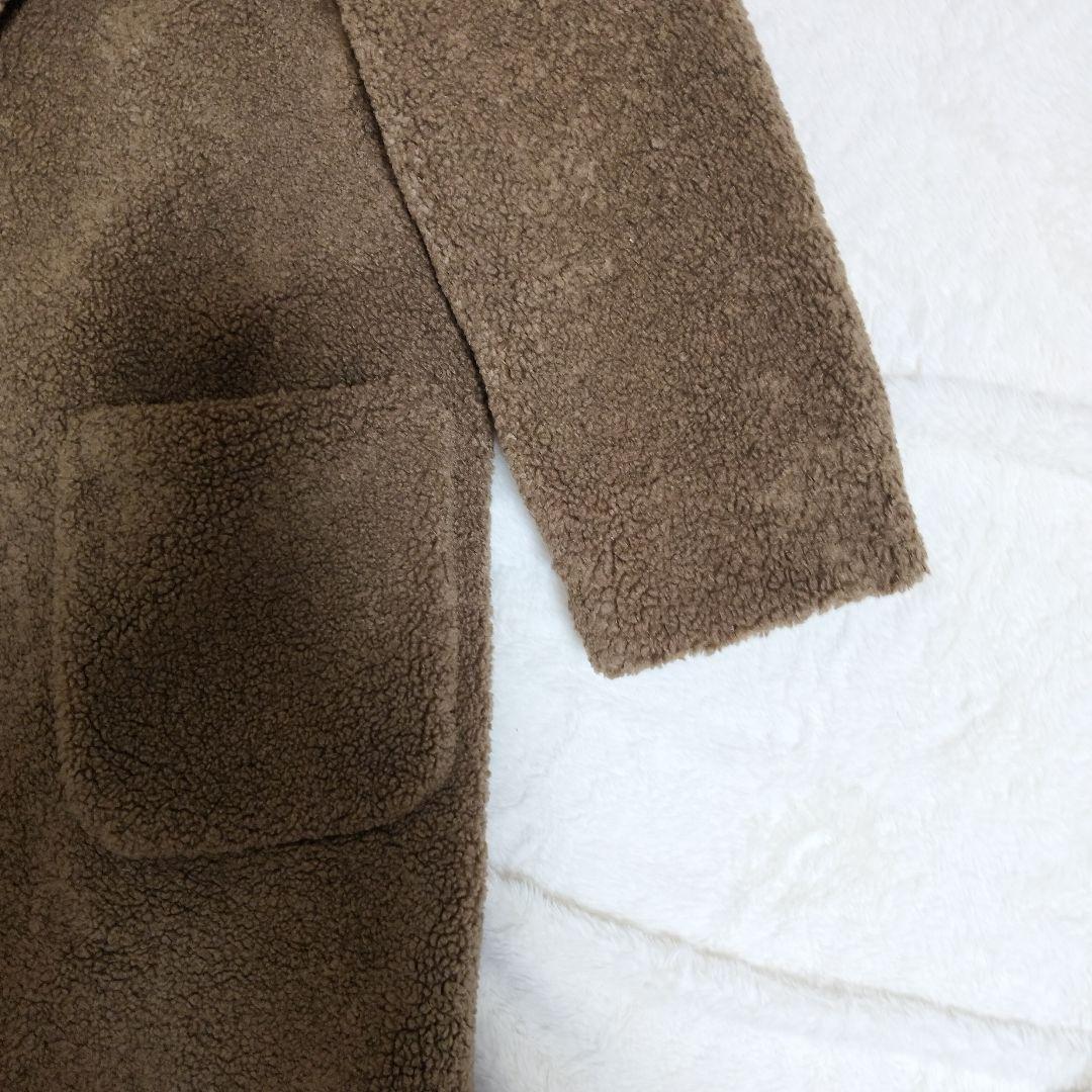 【美品】アニエスベー テディベア MANTEAU ボア コート ロング 茶 L