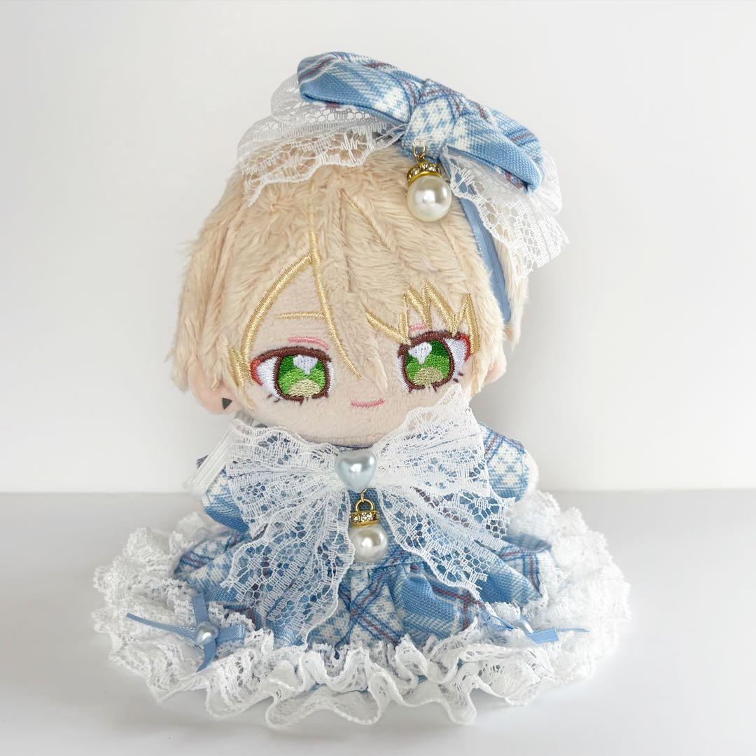 ぬい服　in25　いつぬいサイズ　チェック柄③　ピンク　ワンピース