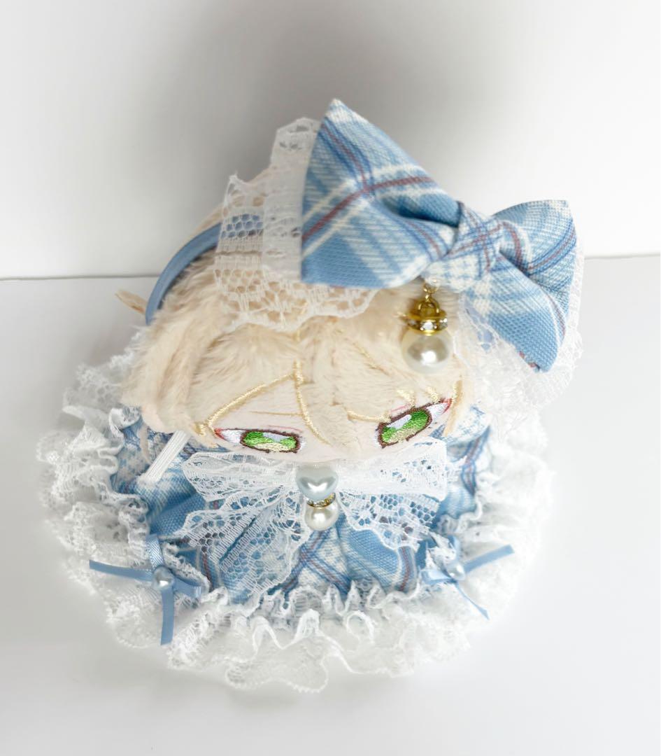 ぬい服　in25　いつぬいサイズ　チェック柄③　ピンク　ワンピース